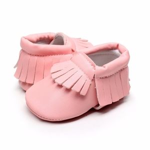 ❣️5 for $25 💕 Girls salmon pink soft baby moccasins